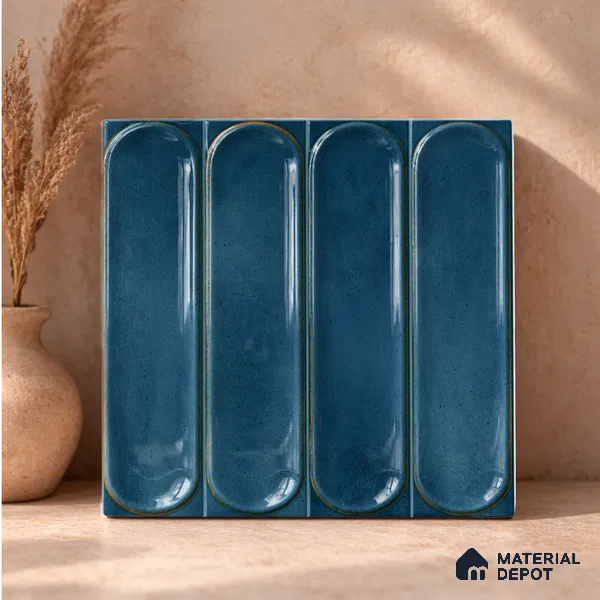Faux Subway Wall Tile TL 11328 Midnight Archway 1 ft x 1 ft Ceramic Glossy Finish Tile - 10 mm | Suitable For Bathroom, Dining Area, Kitchen Backsplash