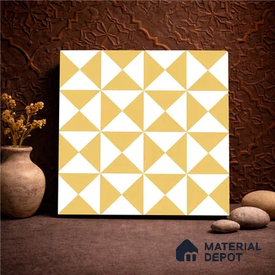 Moroccan Wall & Floor Tile TL 11116 Golden Prism 1 ft x 1 ft Ceramic Matte Finish Tile - 10 mm | Suitable For Kitchen, Bathroom, Balcony