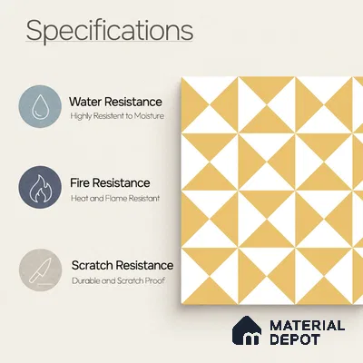Moroccan Wall & Floor Tile TL 11116 Golden Prism 1 ft x 1 ft Ceramic Matte Finish Tile - 10 mm | Suitable For Kitchen, Bathroom, Balcony