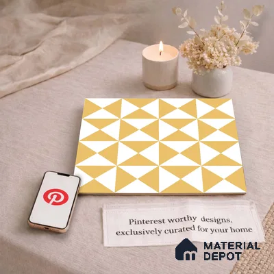 Moroccan Wall & Floor Tile TL 11116 Golden Prism 1 ft x 1 ft Ceramic Matte Finish Tile - 10 mm | Suitable For Kitchen, Bathroom, Balcony