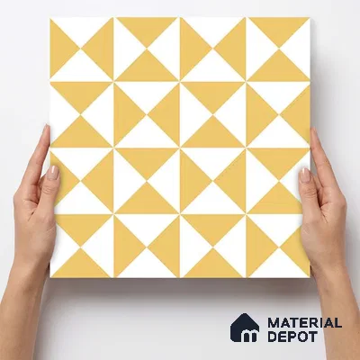 Moroccan Wall & Floor Tile TL 11116 Golden Prism 1 ft x 1 ft Ceramic Matte Finish Tile - 10 mm | Suitable For Kitchen, Bathroom, Balcony