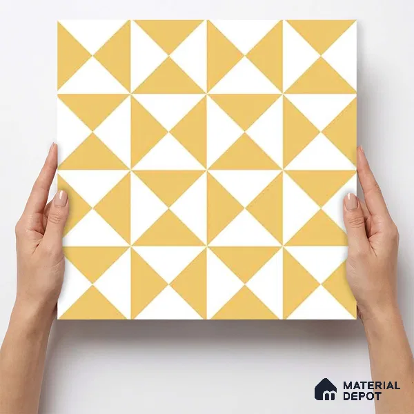Moroccan Wall & Floor Tile TL 11116 Golden Prism 1 ft x 1 ft Ceramic Matte Finish Tile - 10 mm | Suitable For Kitchen, Bathroom, Balcony