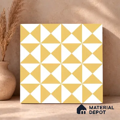 Moroccan Wall & Floor Tile TL 11116 Golden Prism 1 ft x 1 ft Ceramic Matte Finish Tile - 10 mm | Suitable For Kitchen, Bathroom, Balcony