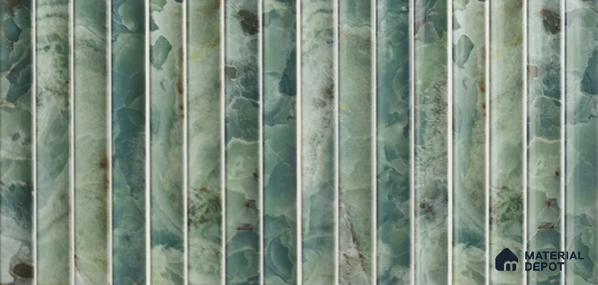 Faux Subway Wall Tile TL 05376 AN Miraq Amoretta Iron 2 ft x 1 ft Ceramic Glossy Finish - 9 mm | Suitable For Kitchen, Bathroom Walls and Backsplashes
