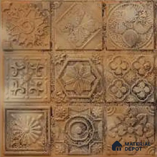 348 Stained Metal 2 ft x 2 ft Decorative Ceiling Tile - 6 mm