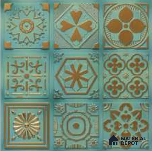 348 Natural Patina 2 ft x 2 ft Decorative Ceiling Tile - 6 mm