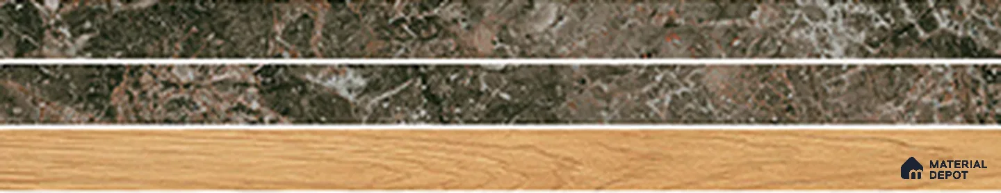 Subway Wall TL 13503 B Matrix Dark 20 inch x 4 inch | Non Rectified Vitrified GHR Finish Tile - 9 mm | 2 mm Spacer is Mandatory