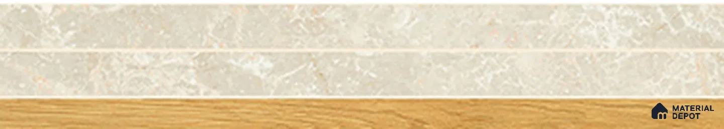 Subway Wall TL 13503 C Matrix Light 20 inch x 4 inch | Non Rectified Vitrified GHR Finish Tile - 9 mm | 2 mm Spacer is Mandatory