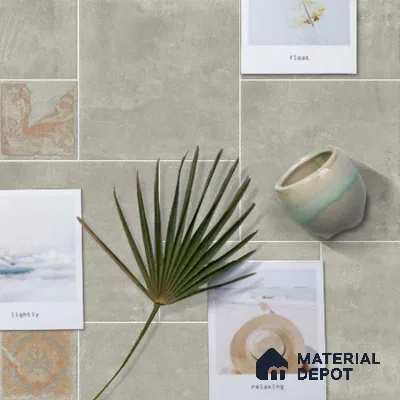 Stone Floor Tile TL 10102 B Modulo Grey 20 x 10 inch Matte Finish Vitrified Anti Skid Tile - 12 mm | Suitable For Balcony, Patio, Outdoor