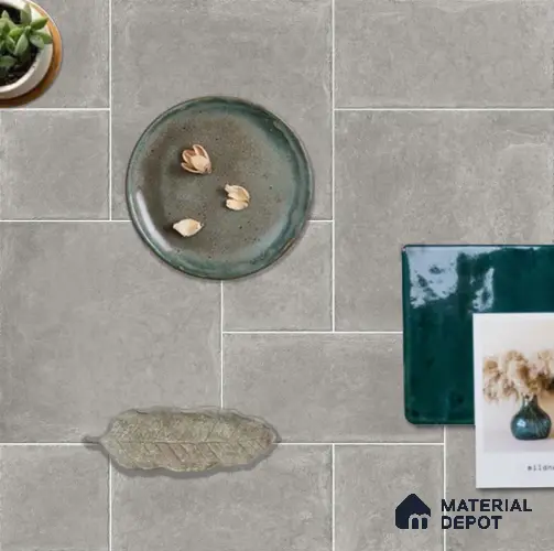 Stone Floor Tile TL 10104 B Modulo Smoke 20 x 10 inch Matte Finish Vitrified Anti Skid Tile - 12 mm | Suitable For Balcony, Patio, Outdoor