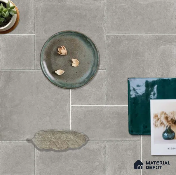 Stone Floor Tile TL 10104 B Modulo Smoke 20 x 10 inch Matte Finish Vitrified Anti Skid Tile - 12 mm | Suitable For Balcony, Patio, Outdoor