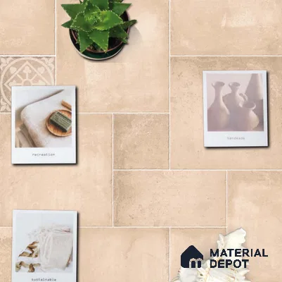 Stone Floor Tile TL 10106 B Modulo Pearl 20 x 10 inch Matte Finish Vitrified Anti Skid Tile - 12 mm | Suitable For Balcony, Patio, Outdoor