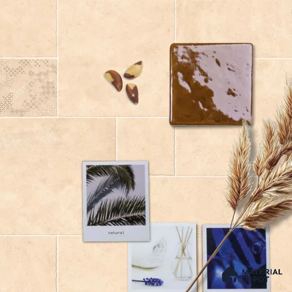 Stone Floor Tile TL 10105 B Modulo Sand 20 x 10 inch Matte Finish Vitrified Anti Skid Tile - 12 mm | Suitable For Balcony, Patio, Outdoor
