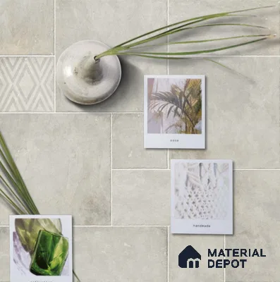Stone Floor Tile TL 10103 B Modulo Cemento 20 x 10 inch Matte Finish Vitrified Anti Skid Tile - 12 mm | Suitable For Balcony, Patio, Outdoor