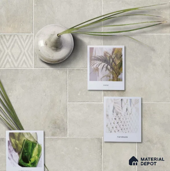 Stone Floor Tile TL 10103 B Modulo Cemento 20 x 10 inch Matte Finish Vitrified Anti Skid Tile - 12 mm | Suitable For Balcony, Patio, Outdoor