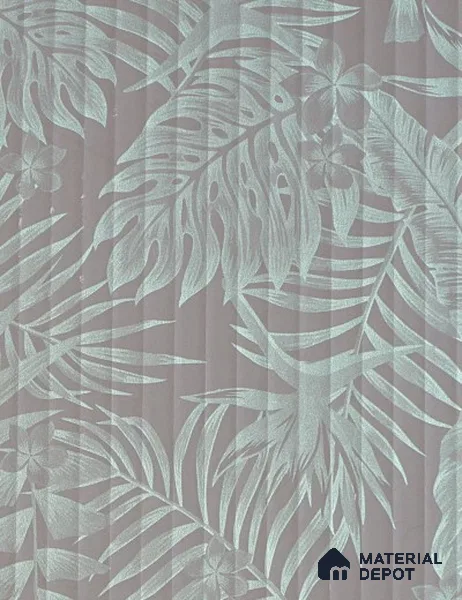 Pattern Fluted Look LM 21106 C Satin Botanical Leaf High Gloss Finish 8 ft x 4 ft Decorative Laminate - 1 mm | Suitable for TV Unit, Wardrobe, Kitchen Cabinets