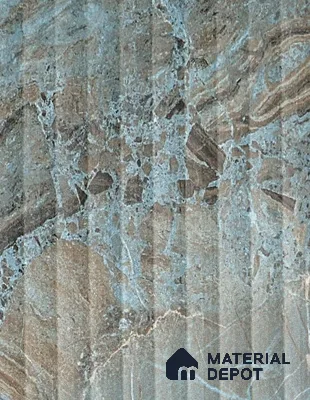 Marble Fluted LM 21108 D Ocean Marble 8 ft x 4 ft Matte Finish Decorative Laminate - 1 mm | Suitable for TV Unit,Wardrobe, Kitchen Cabinets