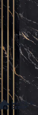 Grey Marble Louver PN 05598 8 ft x 5 inch Charcoal Panel - 12 mm | Suitable for Feature Wall, TV Unit & Living Room | Width is Subjected to 5% Variation