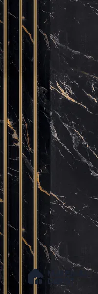Grey Marble Louver PN 05598 8 ft x 5 inch Charcoal Panel - 12 mm | Suitable for Feature Wall, TV Unit & Living Room | Width is Subjected to 5% Variation
