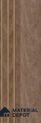 Brown Stone Louver PN 05600 8 ft x 5 inch Charcoal Panel - 12 mm | Suitable for Feature Wall, TV Unit & Living Room | Width is Subjected to 5% Variation