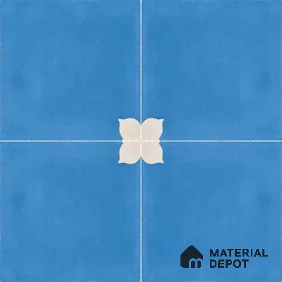 Athangudi Moroccan Floor Tile TL 10876 Pearl Finish 254 x 254 mm Center Concrete Tile - 18 mm