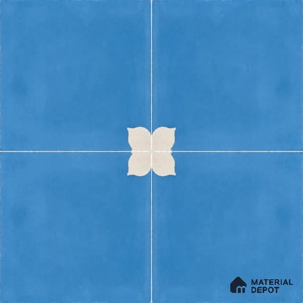 Athangudi Moroccan Floor Tile TL 10876 Pearl Finish 254 x 254 mm Center Concrete Tile - 18 mm