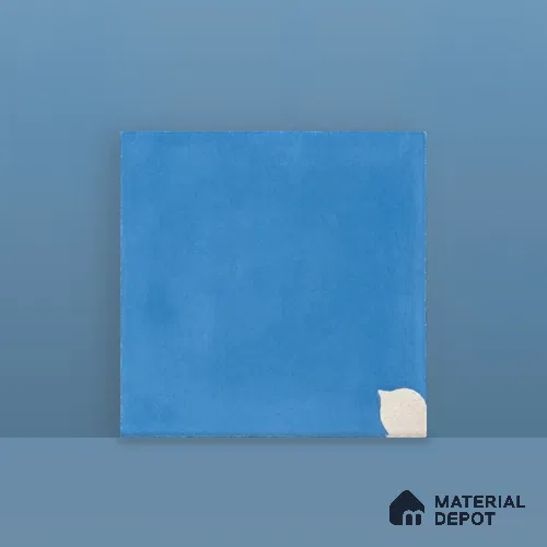 Athangudi Handmade Center Tile TL 10876 Azure Petite Bloom 10 x 10 inch Concrete Pearl Finish - 18 mm | Suitable for Indoor Flooring in Living Room, Bedroom, Dining Area & Foyer