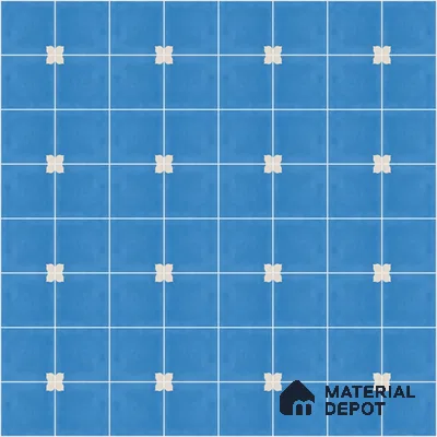 Athangudi Moroccan Floor Tile TL 10876 Pearl Finish 254 x 254 mm Center Concrete Tile - 18 mm