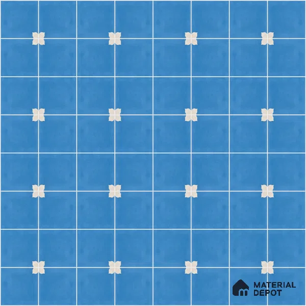 Athangudi Moroccan Floor Tile TL 10876 Pearl Finish 254 x 254 mm Center Concrete Tile - 18 mm