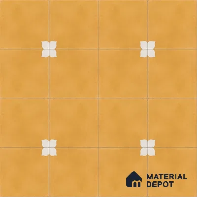 Athangudi Handmade Center Tile TL 10876 B Amber Petite Bloom 10 x 10 inch Concrete Pearl Finish - 18 mm | Suitable for Indoor Flooring in Living Room, Bedroom, Dining Area & Foyer