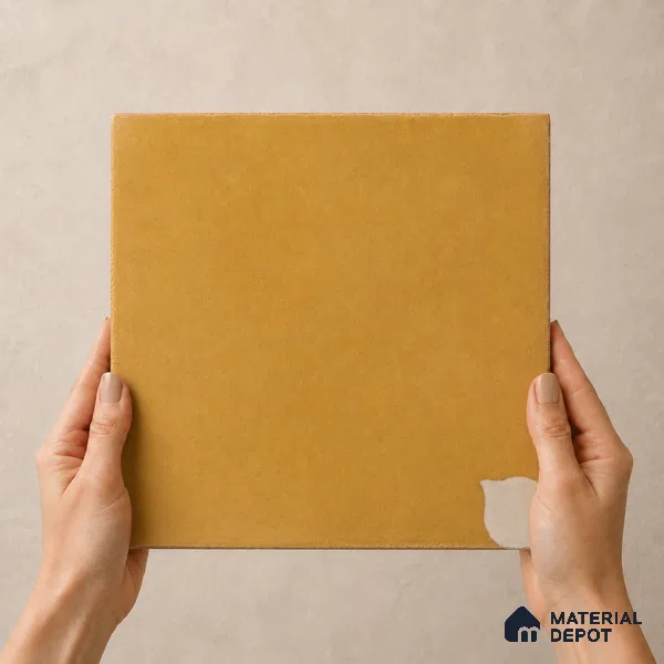 Athangudi Handmade Center Tile TL 10876 B Amber Petite Bloom 10 x 10 inch Concrete Pearl Finish - 18 mm | Suitable for Indoor Flooring in Living Room, Bedroom, Dining Area & Foyer
