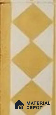 Athangudi Moroccan Floor Tile TL 10876 F Pearl Finish 127 x 254 mm Border Concrete Tile - 18 mm