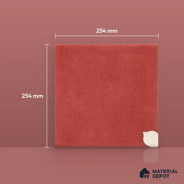 Athangudi Handmade Center Tile TL 10876 C Terracotta Petite Bloom 10 x 10 inch Concrete Pearl Finish - 18 mm | Suitable for Indoor Flooring in Living Room, Bedroom, Dining Area & Foyer