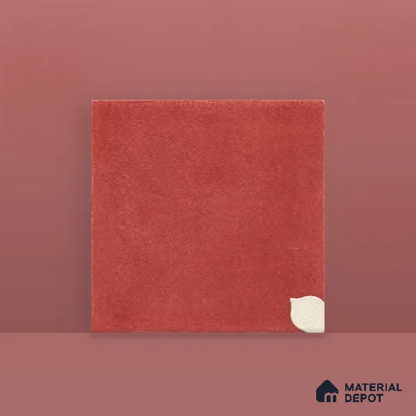 Athangudi Handmade Center Tile TL 10876 C Terracotta Petite Bloom 10 x 10 inch Concrete Pearl Finish - 18 mm | Suitable for Indoor Flooring in Living Room, Bedroom, Dining Area & Foyer