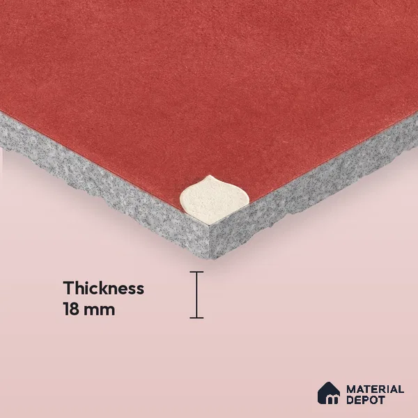 Athangudi Handmade Center Tile TL 10876 C Terracotta Petite Bloom 10 x 10 inch Concrete Pearl Finish - 18 mm | Suitable for Indoor Flooring in Living Room, Bedroom, Dining Area & Foyer