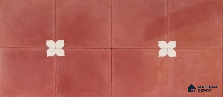 Athangudi Moroccan Floor Tile TL 10876 C Pearl Finish 254 x 254 mm Center Concrete Tile - 18 mm