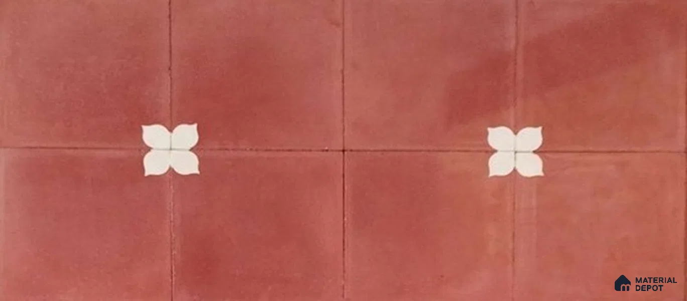 Athangudi Moroccan Floor Tile TL 10876 C Pearl Finish 254 x 254 mm Center Concrete Tile - 18 mm