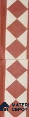 Athangudi Moroccan Floor Tile TL 10876 G Pearl Finish 127 x 254 mm Border Concrete Tile - 18 mm