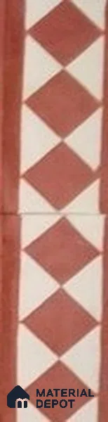 Athangudi Moroccan Floor Tile TL 10876 G Pearl Finish 127 x 254 mm Border Concrete Tile - 18 mm