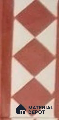 Athangudi Moroccan Floor Tile TL 10876 G Pearl Finish 127 x 254 mm Border Concrete Tile - 18 mm