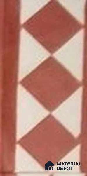 Athangudi Moroccan Floor Tile TL 10876 G Pearl Finish 127 x 254 mm Border Concrete Tile - 18 mm