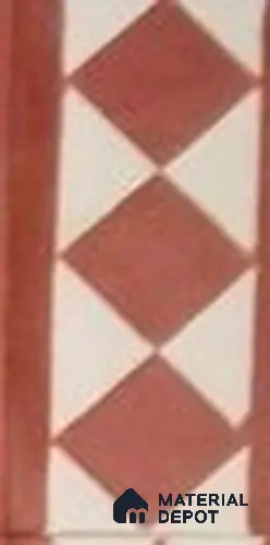 Athangudi Moroccan Floor Tile TL 10876 G Pearl Finish 127 x 254 mm Border Concrete Tile - 18 mm