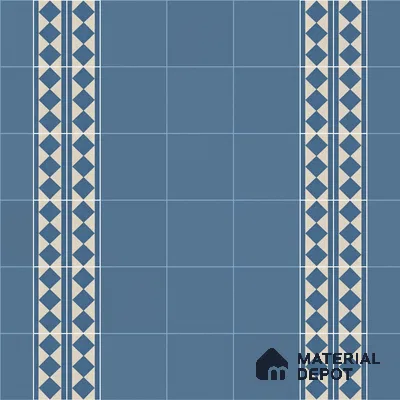 Athangudi Moroccan Floor Tile TL 10876 E Pearl Finish 127 x 254 mm Border Concrete Tile - 18 mm