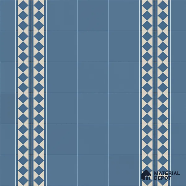 Athangudi Moroccan Floor Tile TL 10876 E Pearl Finish 127 x 254 mm Border Concrete Tile - 18 mm