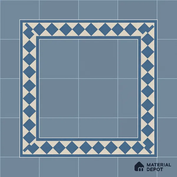 Athangudi Moroccan Floor Tile TL 10876 E Pearl Finish 127 x 254 mm Border Concrete Tile - 18 mm