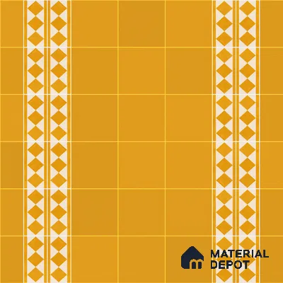 Athangudi Moroccan Floor Tile TL 10876 F Pearl Finish 127 x 254 mm Border Concrete Tile - 18 mm