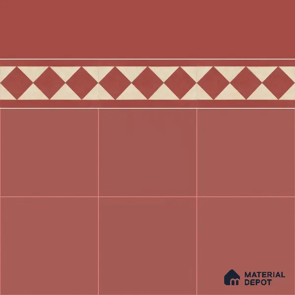 Athangudi Moroccan Floor Tile TL 10876 G Pearl Finish 127 x 254 mm Border Concrete Tile - 18 mm