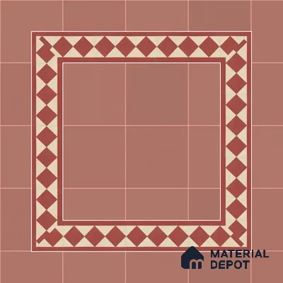 Athangudi Moroccan Floor Tile TL 10876 G Pearl Finish 127 x 254 mm Border Concrete Tile - 18 mm
