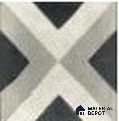 Athangudi Moroccan Floor Tile TL 10879 Pearl Finish 254 x 254 mm Center Concrete Tile - 18 mm