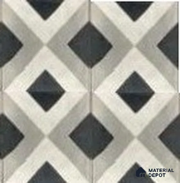 Athangudi Moroccan Floor Tile TL 10879 Pearl Finish 254 x 254 mm Center Concrete Tile - 18 mm
